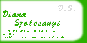 diana szolcsanyi business card