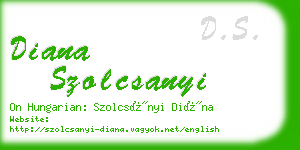 diana szolcsanyi business card